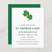 Budget Elegant Shamrock St Patricks Day Uitnodigin (Voorkant / Achterkant)