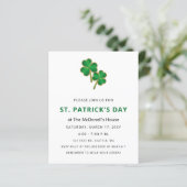 Budget Elegant Shamrock St Patricks Day Uitnodigin (Staand voorkant)