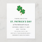 Budget Elegant Shamrock St Patricks Day Uitnodigin (Voorkant)