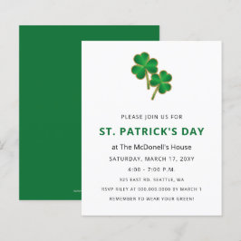 Budget Elegant Shamrock St Patricks Day Uitnodigin
