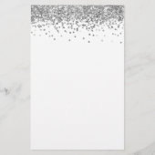 Budget Elegant Silver Glitter Wedding Menu (Achterkant)