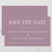 Budget Elegant Stof Paars Save The Date (Voorkant / Achterkant)