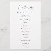 Budget Elegant Text Black White Wedding Programme (Voorkant)