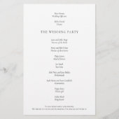 Budget Elegant Text Black White Wedding Programme (Achterkant)