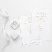 Budget Elegant Text Gold White Wedding Programme