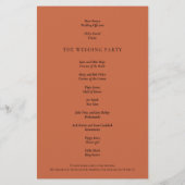 Budget Elegant Text Terracotta Wedding Programme (Achterkant)
