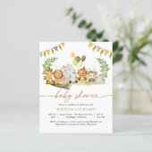 Budget Elegant Tropical Safari Baby shower Invite (Staand voorkant)