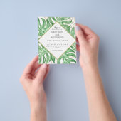 Budget Elegant tropische bruiloft uitnodiging. Flyer (Hand)