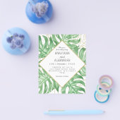 Budget Elegant tropische bruiloft uitnodiging. Flyer (Enkel)