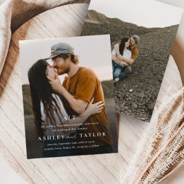 Budget Elegant Type Foto Weddenschap Uitnodiging