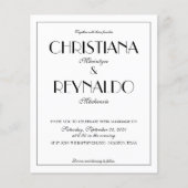 BUDGET Elegant Typografie Art Deco Foto Weddenscha (Voorkant)