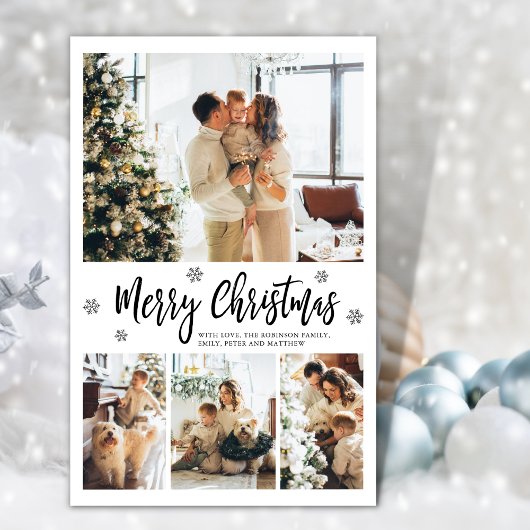 Budget Elegant Typografie Collage Kerstmis Kaart