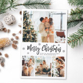 Budget Elegant Typografie Collage Kerstmis Kaart