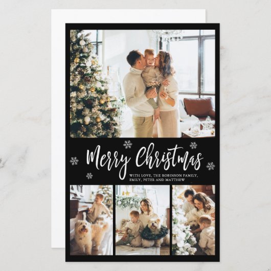 Budget Elegant Typografie Collage Kerstpapier (Voorkant / Achterkant)