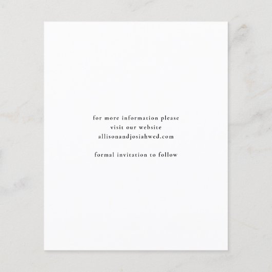 Budget Elegant Typografie Foto Weddenschap Save th (Achterkant)