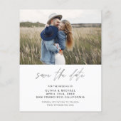 Budget Elegant Typografie Save the Date Photo Flyer (Achterkant)