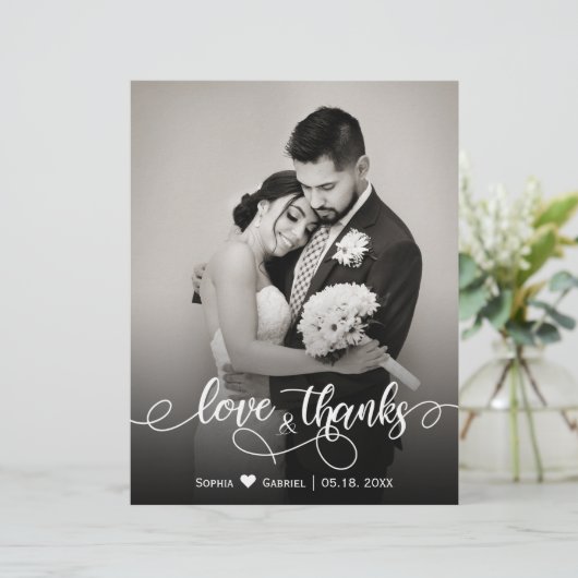 Budget Elegant Typography Wedding Bedankt! (Staand voorkant)