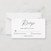 Budget Elegant Typography Wedding RSVP Kaarten Notitiekaartje (Voorkant)