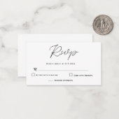 Budget Elegant Typography Wedding RSVP Kaarten Notitiekaartje (Voorkant / Achterkant in situ)