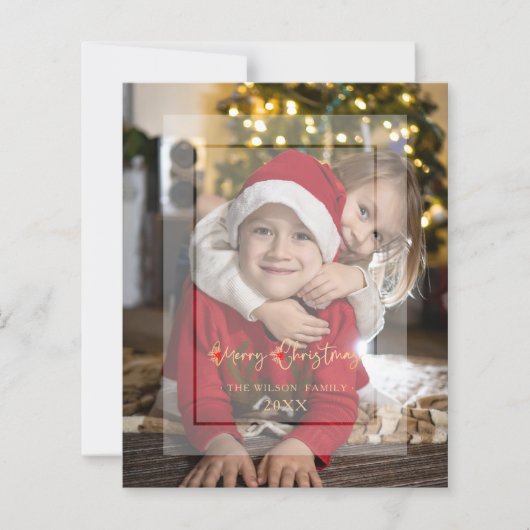 Budget Elegant Vellum Effect kerstfoto (Voorkant)