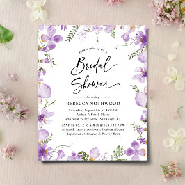 Budget Elegant Violet Bridal Shower Uitnodiging