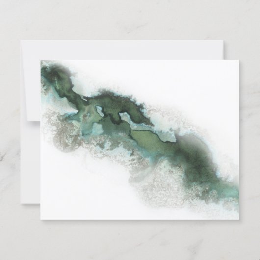 BUDGET/Elegant waterverf bruiloft uitnodiging. (Achterkant)