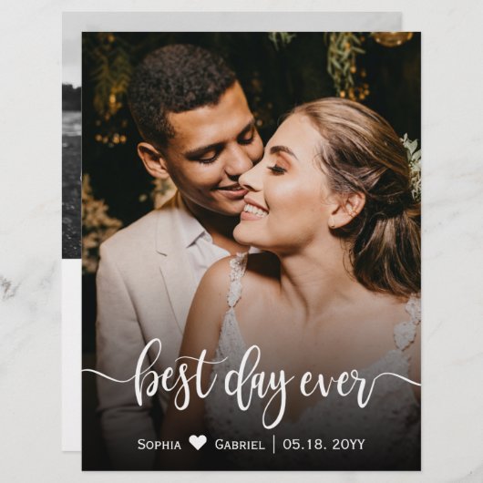 Budget Elegant Weddenschap Foto Hartelijk dank (Voorkant / Achterkant)