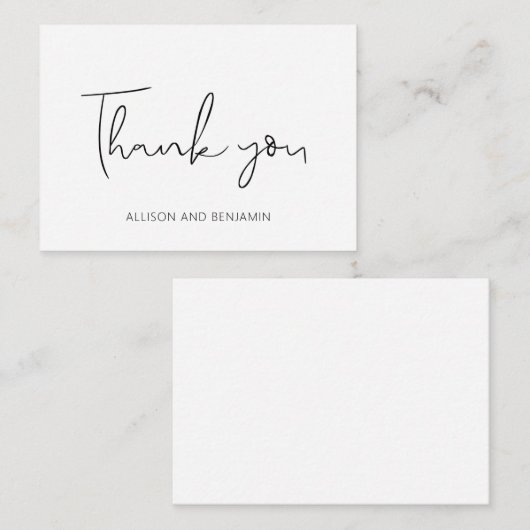BUDGET Elegant Weddenschap Klein Dank je Notitiekaartje (Voorkant / Achterkant)