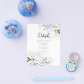 Budget/Elegant Wedding Details Card. Flyer (Enkel)
