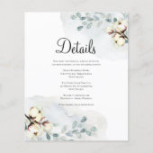 Budget/Elegant Wedding Details Card. Flyer (Voorkant)