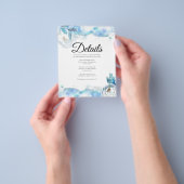 Budget/Elegant Wedding Details Card. Flyer (Hand)