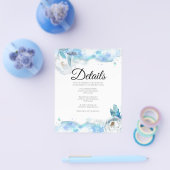 Budget/Elegant Wedding Details Card. Flyer (Enkel)