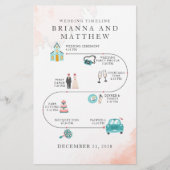 Budget Elegant Wedding Icons Itinerary Programme Briefpapier (Voorkant)