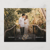 Budget Elegant Wedding Photo Save the Date (Voorkant)