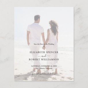 Budget Elegant Wedding Photo Save the Date Flyer