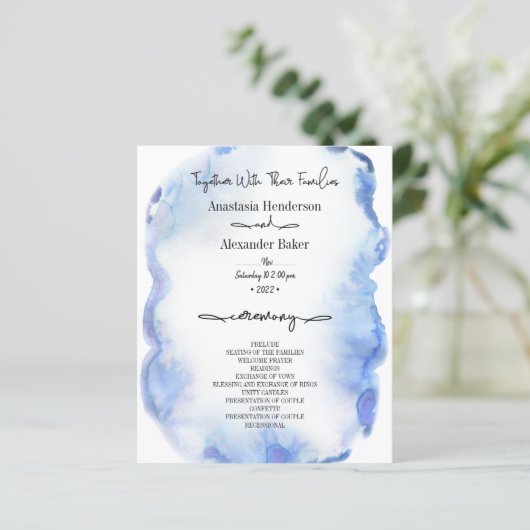 Budget/Elegant Wedding Program. (Staand voorkant)