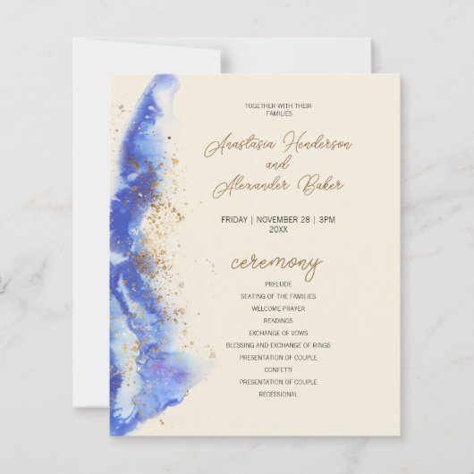 Budget Elegant Wedding Program card. (Voorkant)