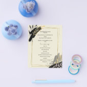 Budget Elegant Wedding Program card. Flyer (Enkel)