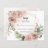Budget Elegant Wedding RSVP Card. (Voorkant / Achterkant)