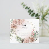 Budget Elegant Wedding RSVP Card. (Staand voorkant)