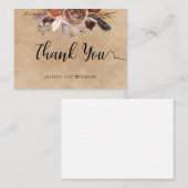 BUDGET Elegant Wedding Small Floral Hartelijk dank Notitiekaartje (Voorkant / Achterkant)