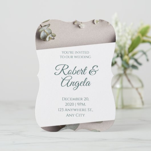 Budget Elegant Wedding Uitnodiging (Staand voorkant)