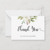 BUDGET Elegant Wedding White Floral Notitiekaartje (Voorkant)