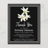 Budget Elegant White Lilly Funeral Dank u (Voorkant)