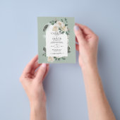 BUDGET Elegant White Roses Arch Wedding Invite Flyer (Hand)