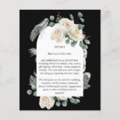 BUDGET Elegant White Roses Arch Wedding Invite Flyer (Achterkant)