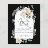 BUDGET Elegant White Roses Arch Wedding Invite Flyer (Voorkant)