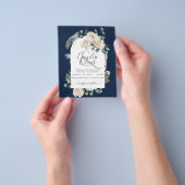 BUDGET Elegant White Roses Arch Wedding Invite Flyer (Hand)