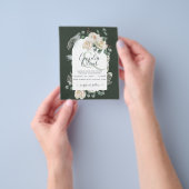 BUDGET Elegant White Roses Arch Wedding Invite Flyer (Hand)