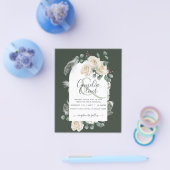 BUDGET Elegant White Roses Arch Wedding Invite Flyer (Enkel)